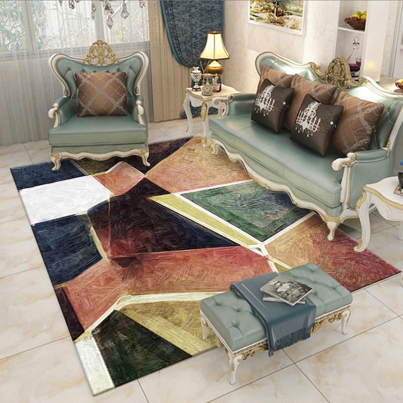 Nordic Large Size Area Rugs Geometric Carpet for Living Room Anti-Slip Bedroom Sofa Chair Floor Mat