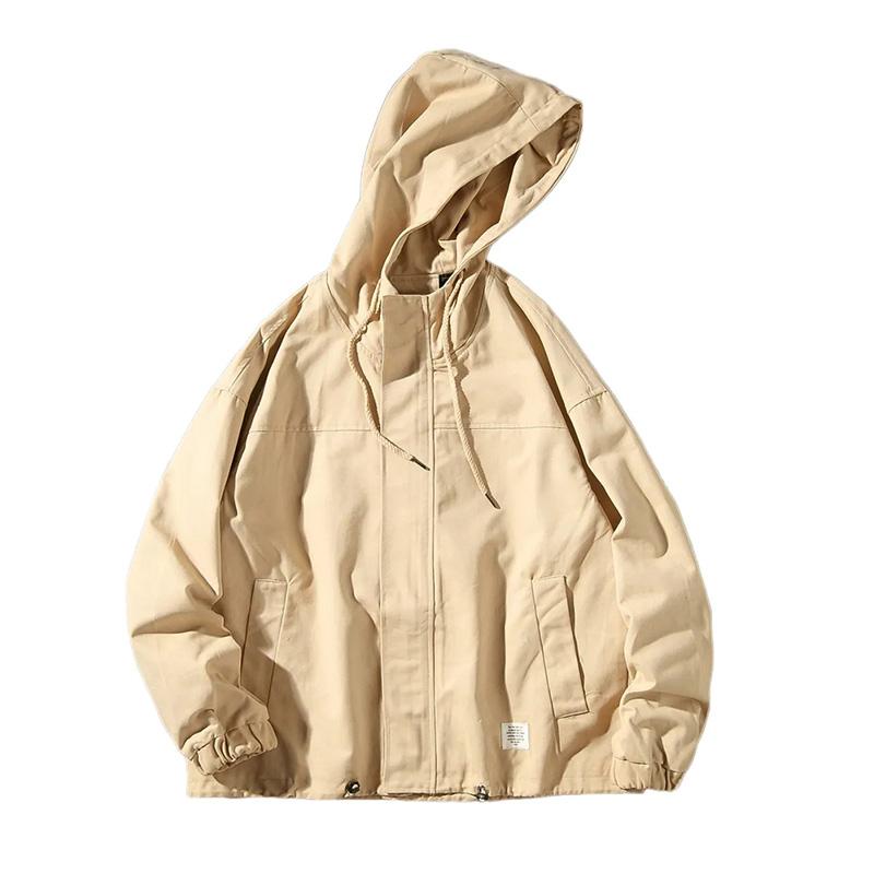 Spring and Autumn Jacket Men's Korean Version of The Trend Hooded Work Jacket Men's Loose Student All-match Top