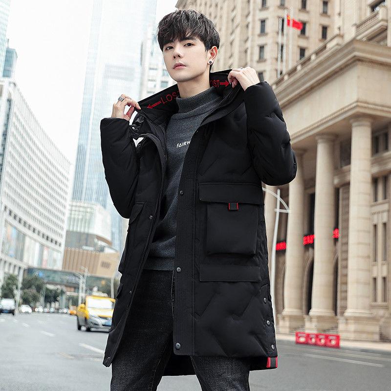 Winter Warm and Handsome Down Jacket Men's Mid-length Fashion Thick White Duck Down Jacket Parka Coat