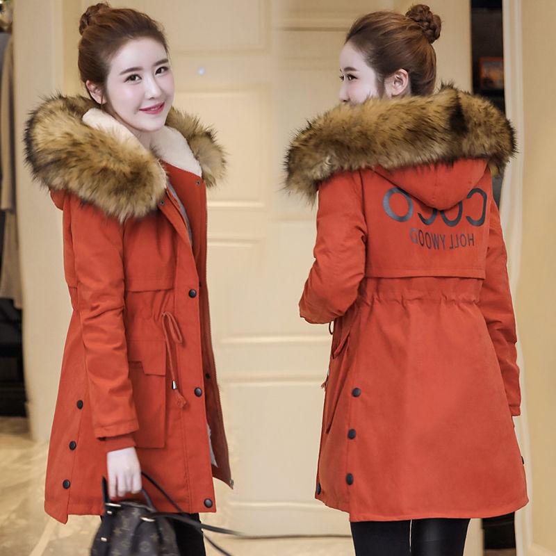 Winter Korean Version  The New Cotton-padded Jacket Women's Mid-length  Plus Velvet Thick