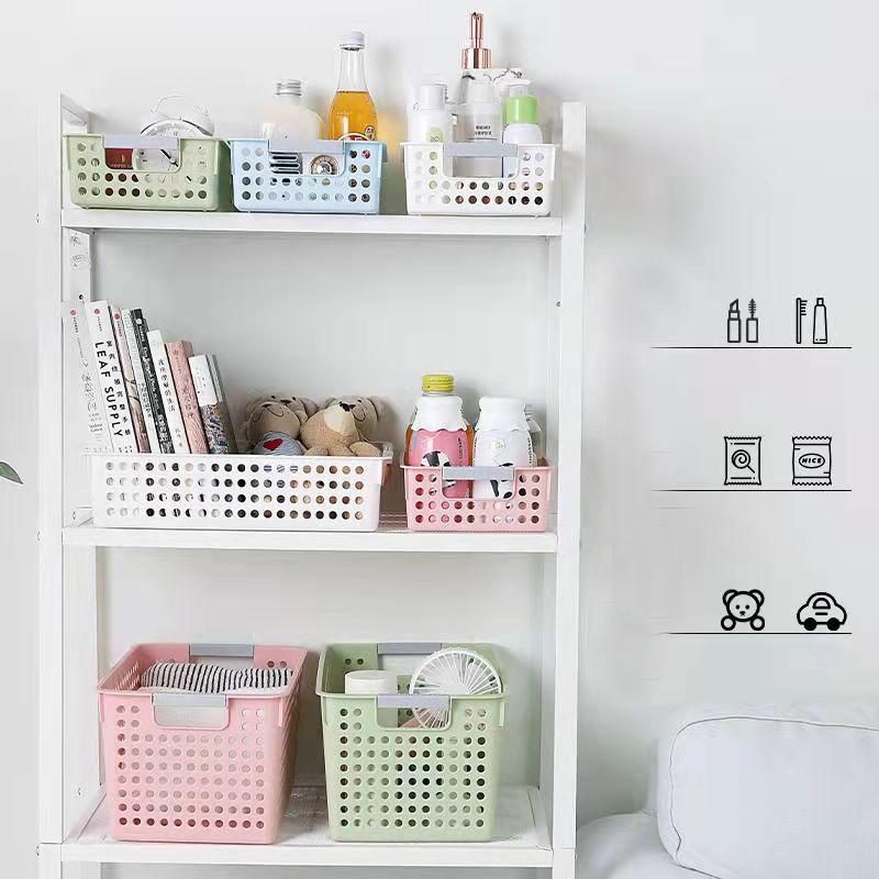 4PCS Desktop Plastic Storage Basket Kitchen Sundries Storage Box Toy Storage Box Home Storage Small Basket Bathroom Toiletries Storage Basket