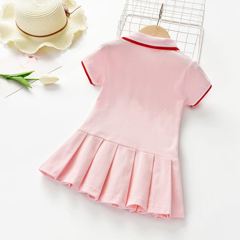 Summer Baby Girls Casual Clothes Dress Cherry Print Short Sleeve Dress Kids Toddler Pageant Dresses