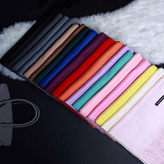 Solid Color Soft Women Scarf Cashmere Scarves Ladies Shawl Wrap Fall Winter Pashmina Unisex