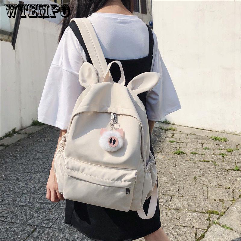 New Cute Cartoon bunny Ears Backpack Girl School Bag  Women Backpack Nylon School Backpack