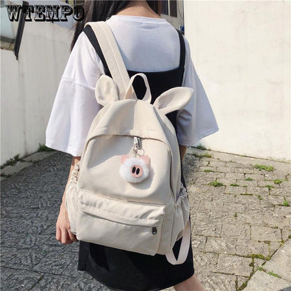 New Cute Cartoon bunny Ears Backpack Girl School Bag  Women Backpack Nylon School Backpack