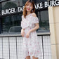 Women's Summer Chiffon Off-the-shoulder Dress Short A-type Short Skirt Waist Slimming Ladies Chiffon Dress Off-shoulder Dress