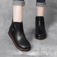 Plus Velvet Padded Cotton Shoes Short Boots Retro Anti-slip Tendon Bottom Real Soft Leather Boots Women