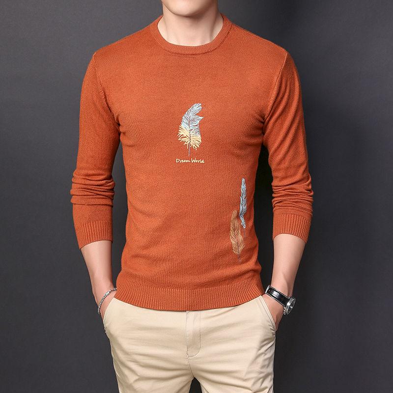 Sweater Men Korean Round Neck Sweater Men's Knit Sweater Long-sleeved All-match Bottoming Shirt To Keep Warm In Winter