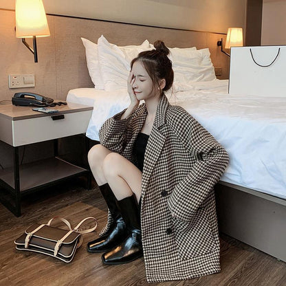Fashion Autumn Women Plaid Blazers  Jackets Work Office Lady Suit Slim  Business Female Blazer Coat Talever