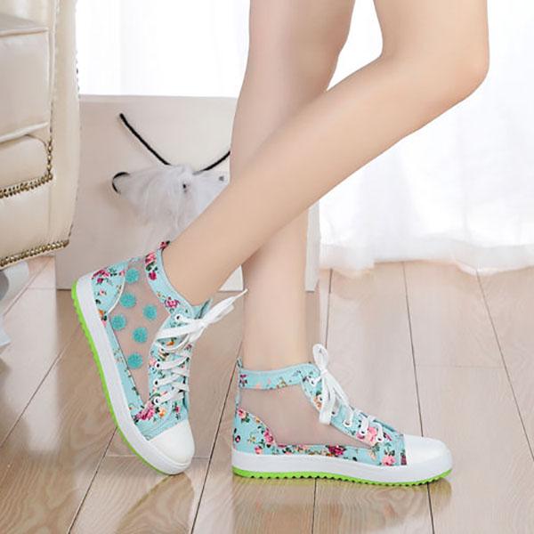 Summer Leisure Net Shoes Female Students Breathable Mesh Sneakers Mesh Hollow White Shoes
