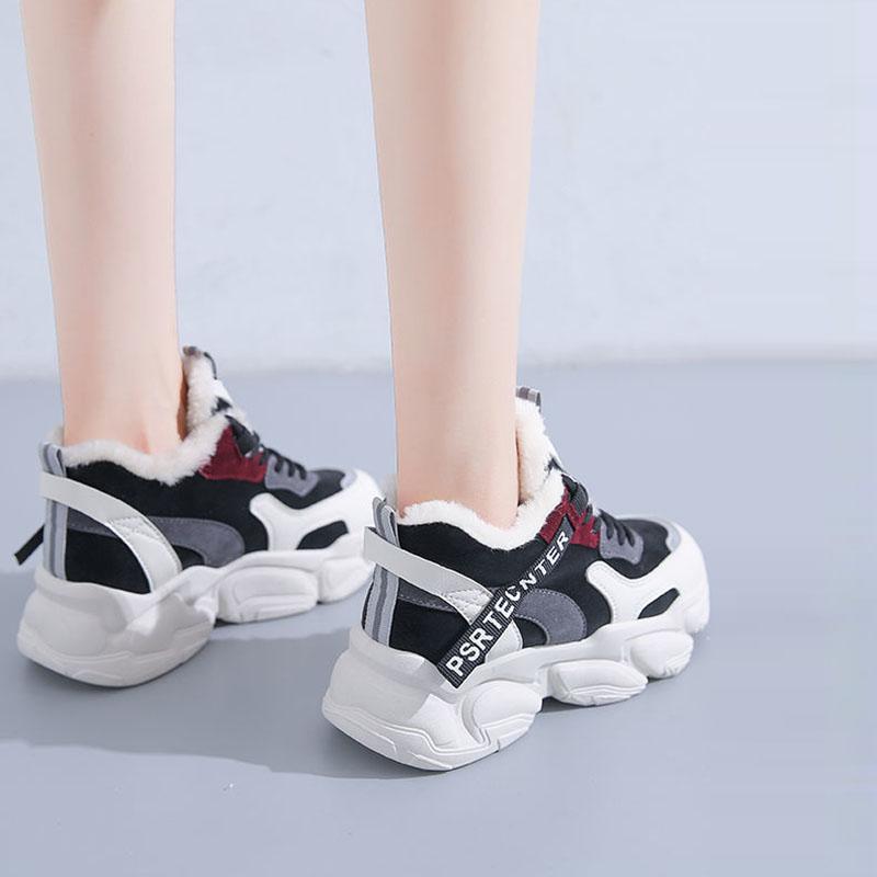 Old Shoes Women's Winter Cotton Shoes Plus Velvet Warm Martin Boots Thick Bottom Increase Casual Shoes Sports Shoes Snow Boots