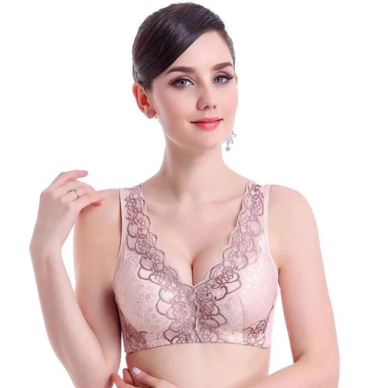 Vest-style Sexy Breast Adjustment Underwear Ladies Small Chest Breathable No Steel Ring Lace Lace Gather Bra