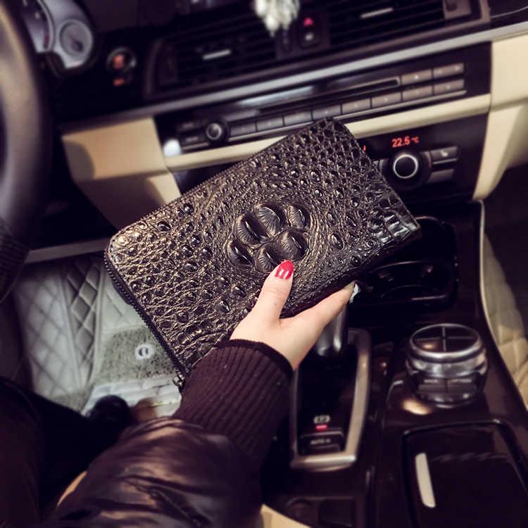 Business Long Wallet Men and Women Crocodile Pattern Leather Multi-card Holder Clutch Bag Coin Bags