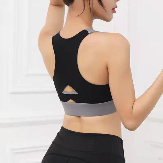Front Zipper Shockproof Running Fitness Bra High-intensity Sports Underwear Vest Cross Beautiful Back Yoga Bra Push Up Bra Top Yoga Tank Tops