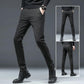 Men's Casual Cotton Linen Pants Business Plaid Trousers Straight Slim Long Pants Spring and Autumn Office Casual Pants