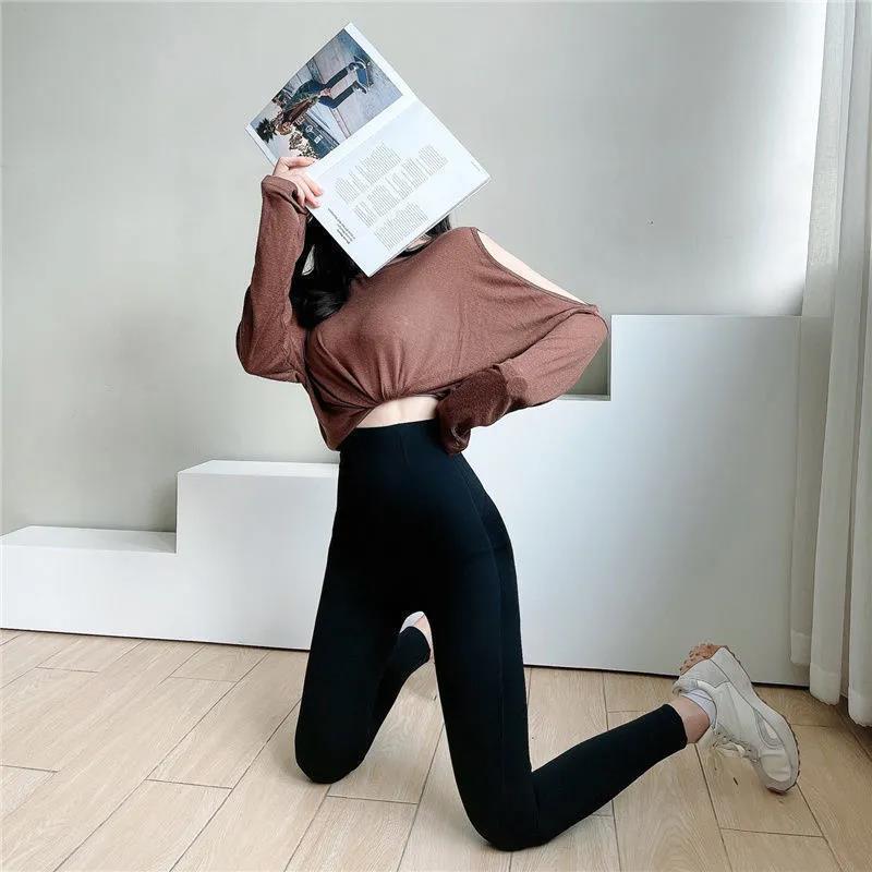 Shark Pants Women's Outer Wear Leggings Thin Suspension Pants Abdomen Hips High Waist Tight-fitting Cropped Trousers Spring and Autumn Models