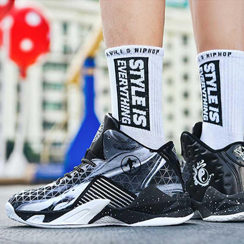 Size 36-45 Summer Men Leather Sneakers High-top Running Basketball Shoes Breathable Shockproof Non-slip Comfortable Shoes Deodorant Tactical Boots