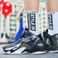 Plus Size 36-45 Men Leather Sneakers High-top Running Basketball Shoes Breathable Shockproof Non-slip Comfortable Shoes Deodorant Tactical Boots