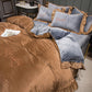 Korean Fashion Princess Style Four-piece Girl Heart Lace Solid Color Bed Linen Quilt Cover Bedding