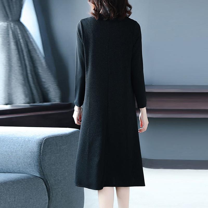 Summer Autumn Stylish Women Vintage Long Sleeve Loose Sundress 2021 Casual Maxi Dress Solid Party Two Piece