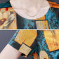Ethnic Style Long Dress Casual Comfort Cotton Dress Plus Size Short Sleeve Dress Summer