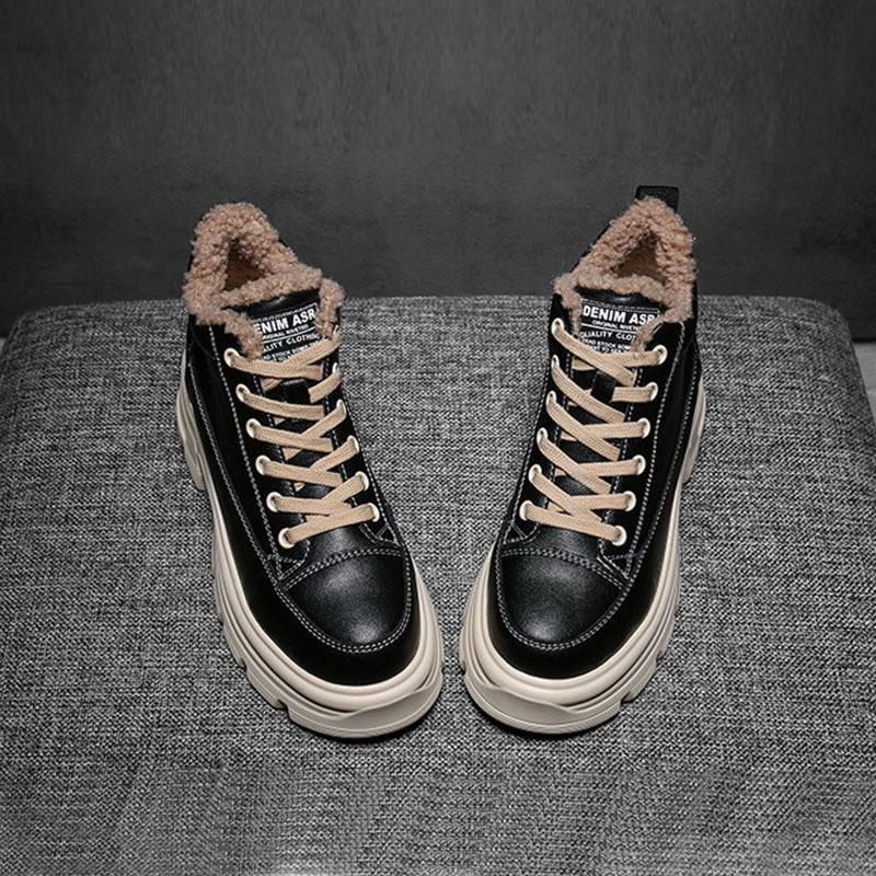 Plus Velvet High-top Shoes Women's Winter Wild Snow Boots Thick-soled Inner Increase Leisure Warm Cotton Shoes