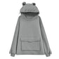 Women's Sweatershirt Zipper 3D Pocket Cute Frog Design Pullover Sweater Coat