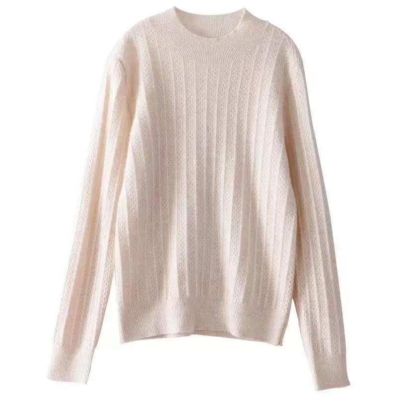 Sweater Women's Half Turtleneck Pullover Knitwear Korean Style Loose Pullover Pure Color Trending Sweater Autumn and Winter Top