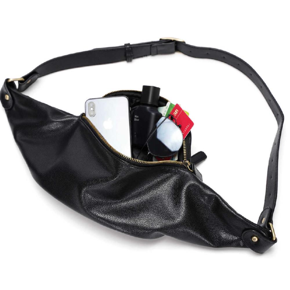 Waist Bag Men Portable Large Capacity Lychee Phone Bag Chest Bag Outdoor Sports Shoulder Bag