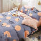 Four Seasons Simple Embroidery Four-piece Household Thickening Brushed Duvet Cover Dormitory Bedding Set