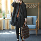 Winter Thick Corduroy Long Coat Mid-length Large Size Warm Jacket Ladies Corduroy Windbreaker Large Size Corduroy Handmade Trench Coat