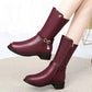Autumn and Winter Warm and Comfortable Shoes Low-heel Mid-tube Boots Plus Velvet Padded Cotton Shoes