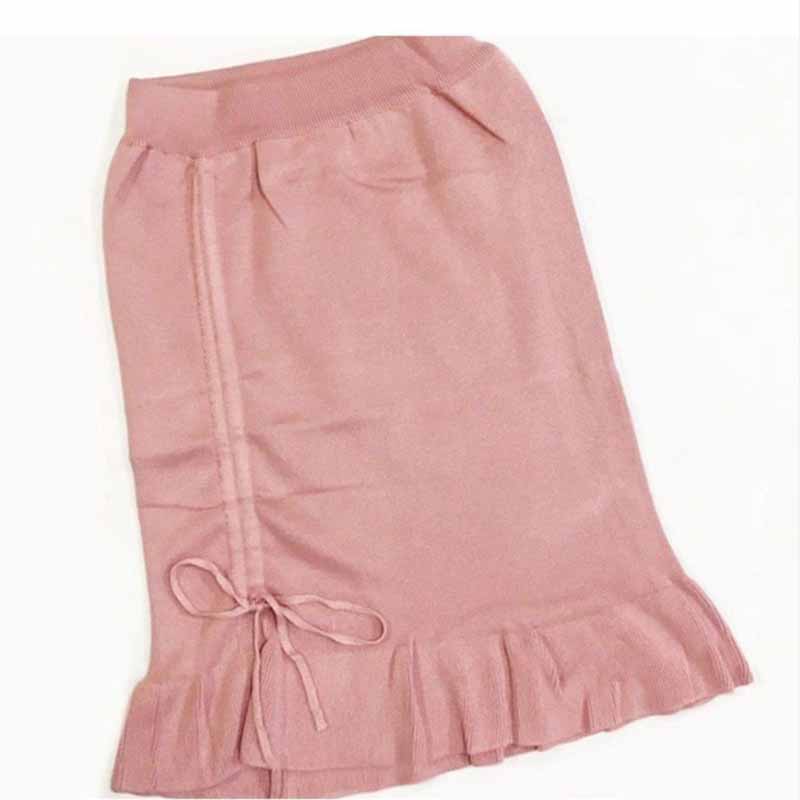 Design Skirt Female Autumn Pleated Fishtail Skirt High Waist A-line Skirt Knitted Bag Hip Short Skirt