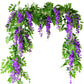 Artificial Wisteria Flower Bean Flower String Violet Plastic Silk Flower Decoration Vine Plant Flower Wedding Fake Flower Rattan