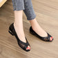 Mesh Sandals Women's Fashion All-match Single Shoes Summer Low-heel Soft Leather Fish Mouth Women's Shoes Summer Flat Shoes