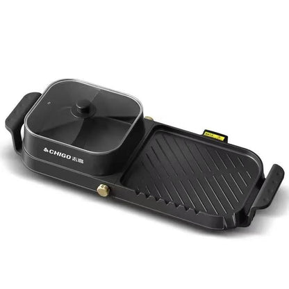 2200W BBC Heat Pot Machine Electric Bakeware Smokeless Fried Pan Multi-purpose Grill Pan Nonstick Pot