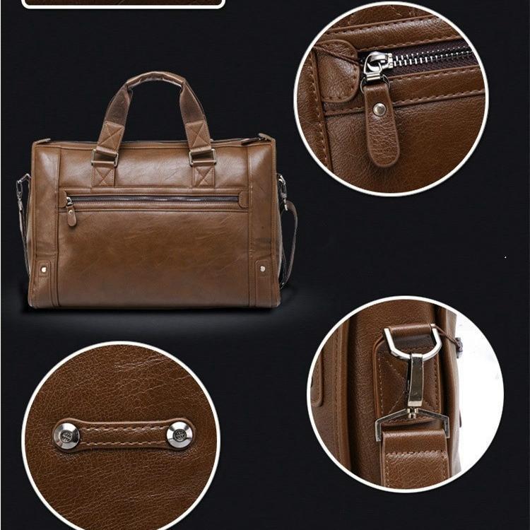 2 Size Brand Business Genuine Leather Men Bag Travel Bag Messenger Bags Computer Handbag Cowhide