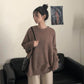 Large Size Sweater Women Korean Version Loose Solid Color Round Neck Pullover Long Sleeve Sweater Top Ins