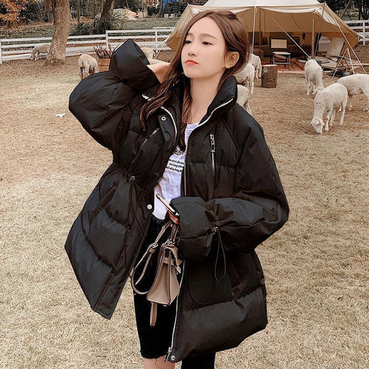 Down Padded Jacket Women's Waist Small Thick Padded Coat Mid-length Padded Jacket