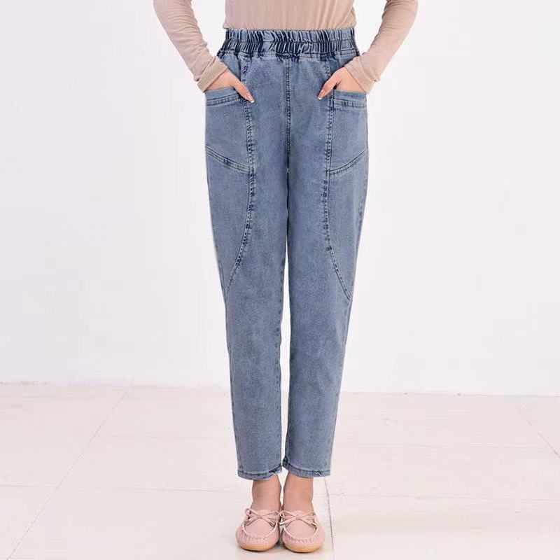 Fashion Jeans Women Spring Thin Section Harlan Carrot Pants High Waist Slim Middle-aged Casual Cropped Trousers