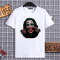 Clown Print T-shirt Casual Thin Shirt Elegant Loose O-Neck Short Sleeve Tees Men Clothing Streetwear Summer