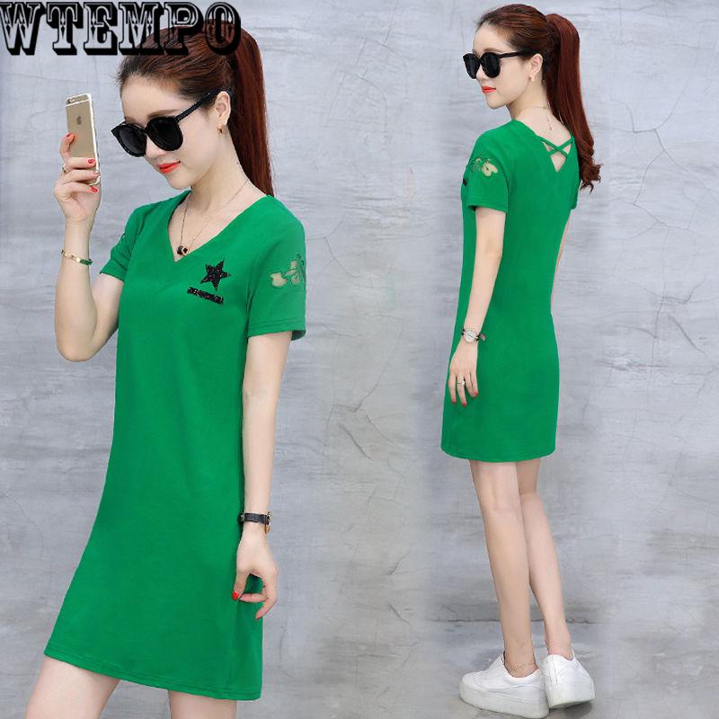 Plus Size Women T shirt Dress Summer 2019 Letter Print Women White Cotton Character Printed
