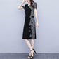 Black Dress Plus Size Women's Spring Summer New Style Temperament Covering Belly Waist Was Thinner Long Skirt
