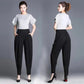 Ladies Black Wide Leg Pants Spring and Summer All-match Loose and Thin Large Size Fat Casual Pants