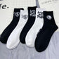 5 Pairs of Men's Cotton Hip-hop Style Skateboard Socks Cartoon Pattern Socks Breathable Soft Tube Socks