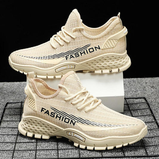 Spring and Autumn Men's Trendy Shoes Flying Mesh Casual Sports Men's Shoes Korean Version of All-match Running Shoes Light
