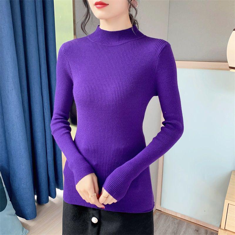 Pullover Sweater Top Women Fall/winter Inner Wear Bottoming Shirt Slim Tight-fitting Turtleneck Pullover Sweater
