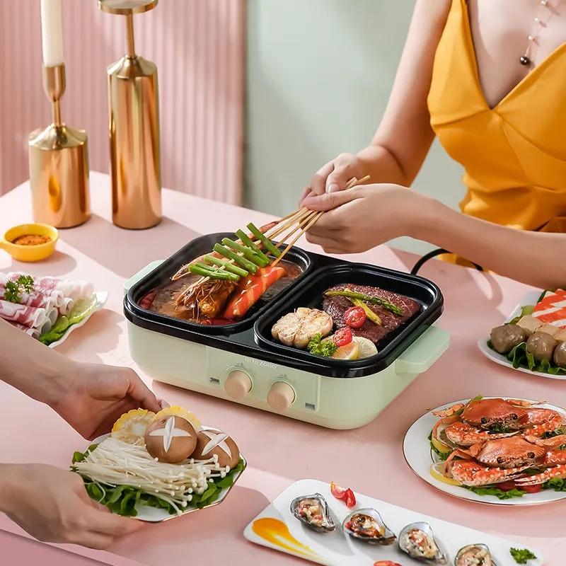 Multi-function Cooking Shabu-shabu and Roasting One Pot Non-stick Pot All-purpose Pot Household Pot Two-in-one Barbecue Stove