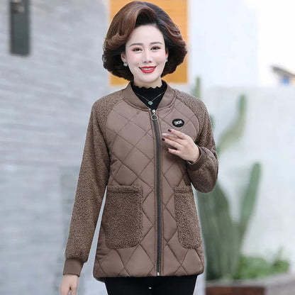 Mom's Fall/winter Clothes Padded Jacket Women Middle-aged and Elderly Winter Short Middle-aged Padded Jacket