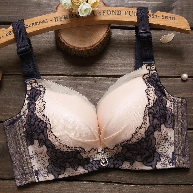 Sexy Lace Thickened Gathered No Steel Ring Anti-sagging Upper Collection Auxiliary Breast Women's Underwear Bra